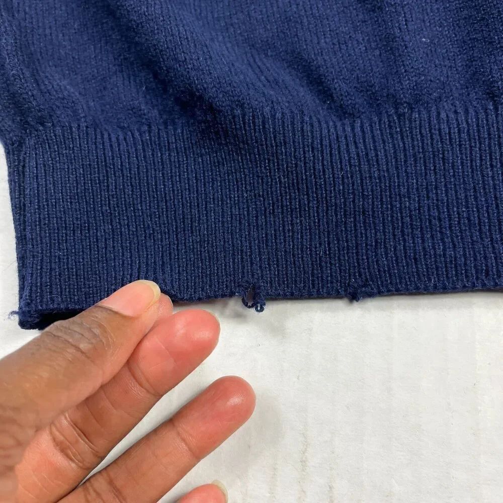Glenmuir 1891 Mens Lambswool Sweater Vest Blue Vintage Knit 1996 LARGE SCOTLAND - Picture 9 of 10